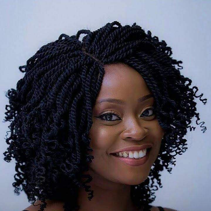 Women Short Senegal Twist Braided Wigs Crochet Braid Hair Kinky