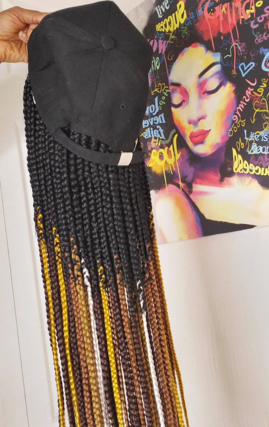 Jmkshair - Hat Wig Alley Cap Wig-JMK Hair & Braided Wigs-african braidedwigs,braided hair,braidedwig,Braidedwig with closure,braidedwig with frontal,braidedwigs,braidswig,cornrow wig,cornrowwigs,custom hand made wigs,frontal wigs,handmadewig,hat wig
