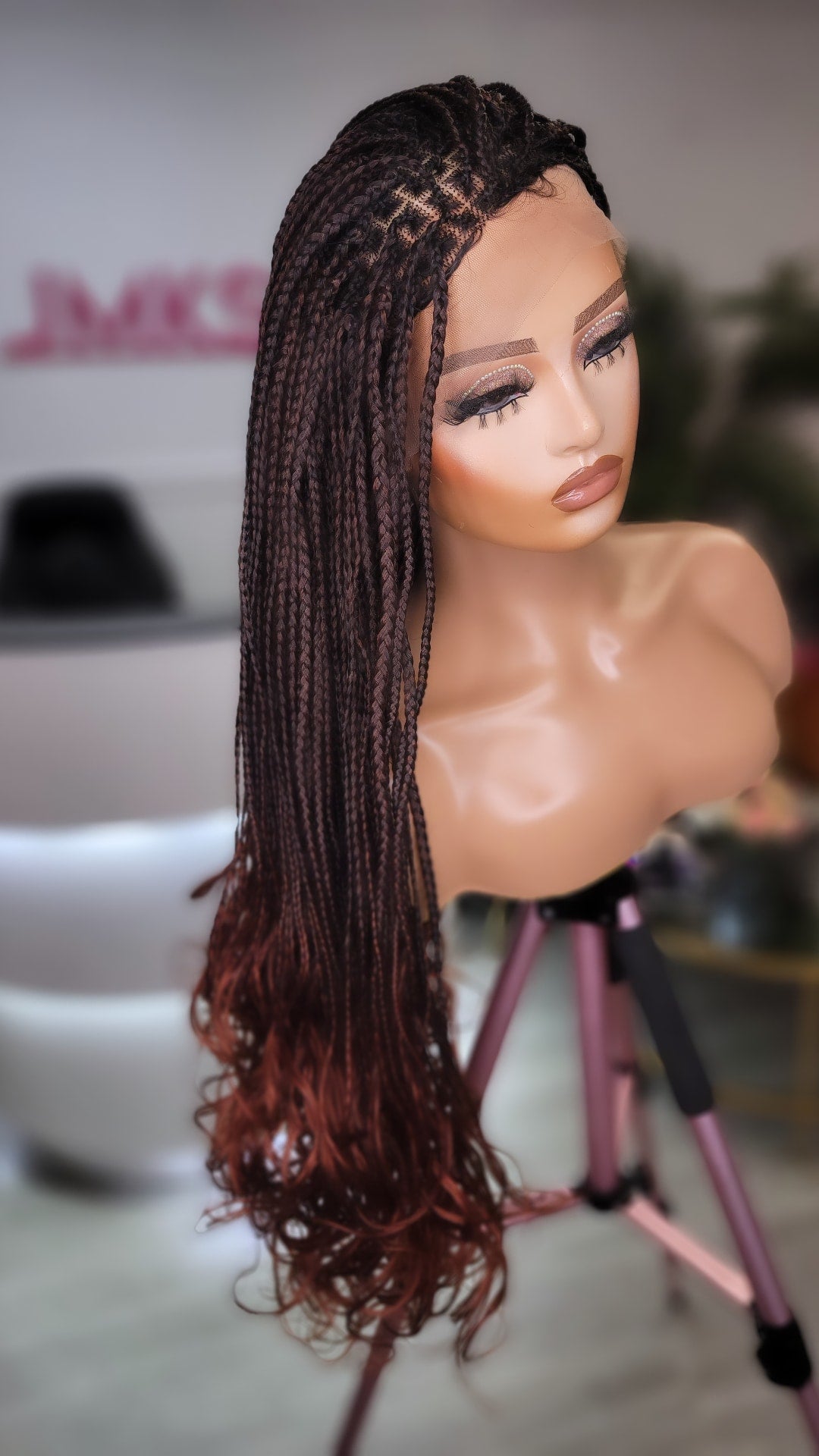 Ebony braided clearance wigs