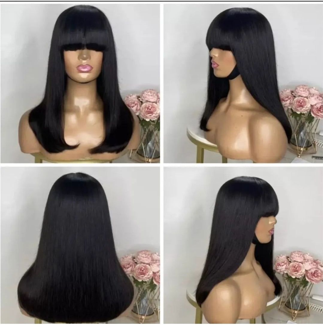 Jmkshair virgin hair wig  - Luxury Bangs-JMK Hair & Braided Wigs-